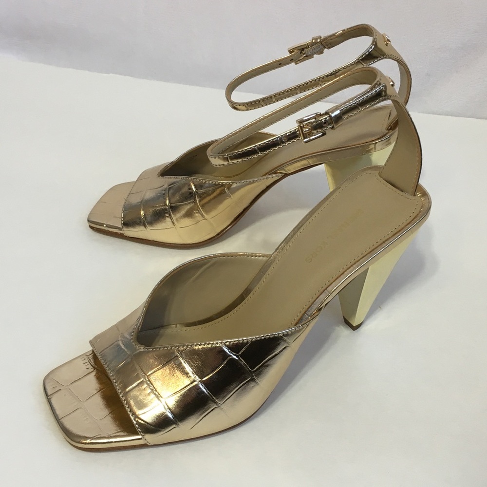 Michael Kors Gold Electra Sandal Heels, Women's 5.5, NWOT - Picture 7 of 16